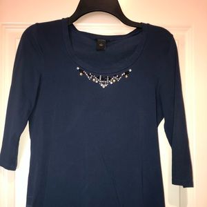 Blue to with jeweled neckline